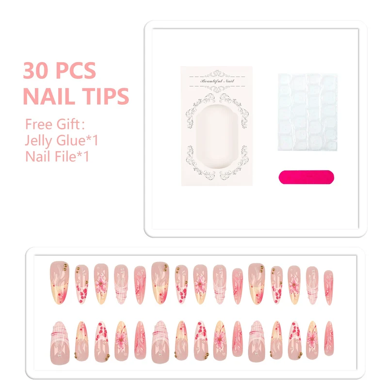 Künstlerisches Floral-Nagelspitzen-Set