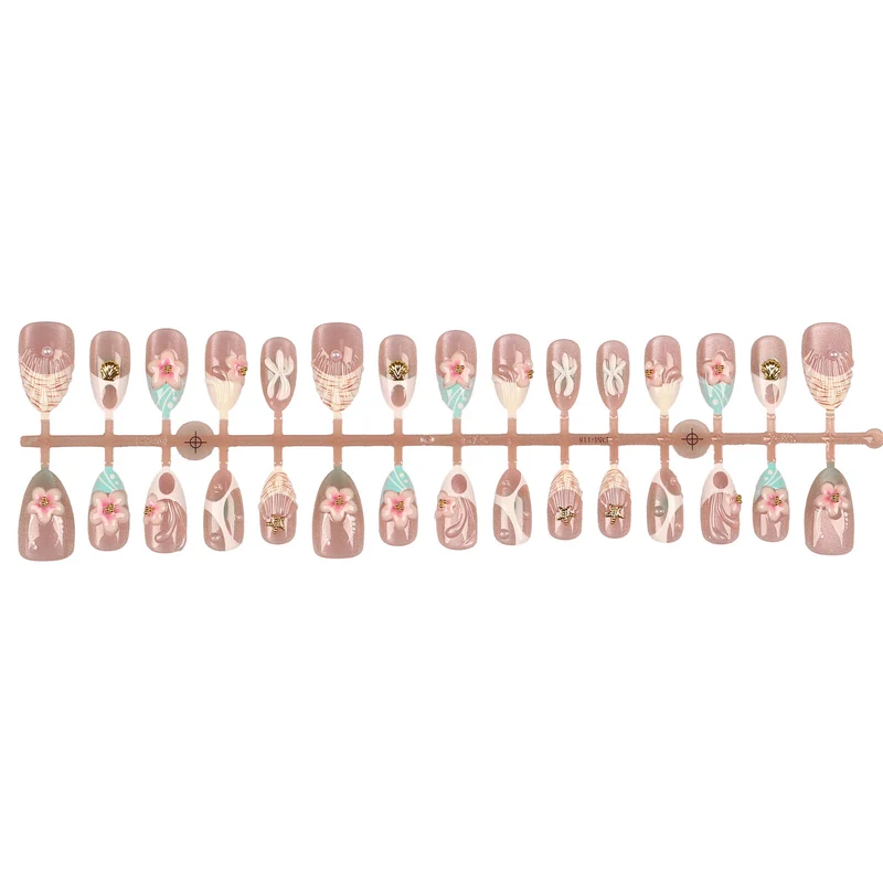Künstlerisches Floral Acryl-Nagel-Set