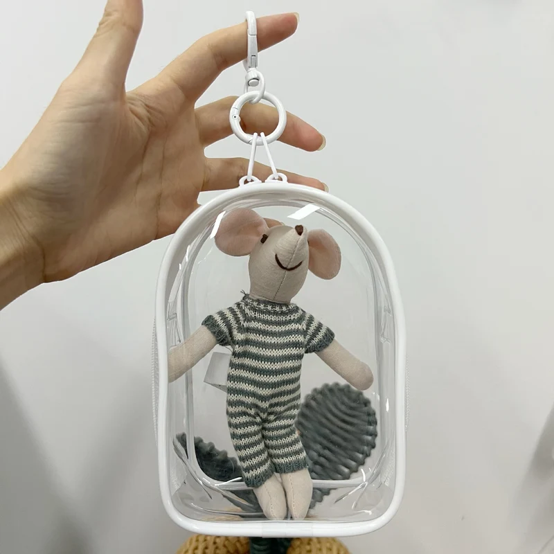 Klarer PVC Mini-Handtasche mit abnehmbarem Karabinerclip