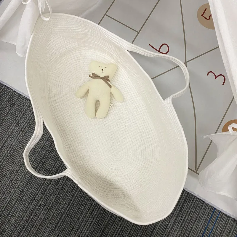 Gewebter Baumwolle tragbare Moses Körbchen Baby Wiege