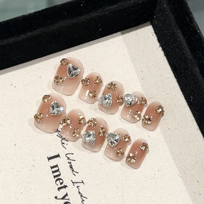 Kristall-Beschichtetes Press-On Nagelset
