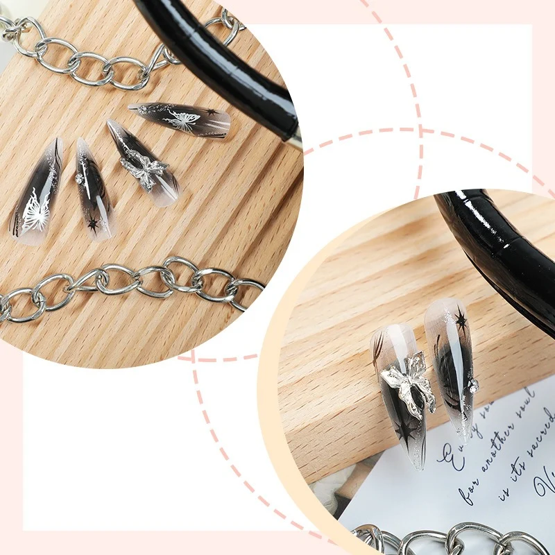 Kunstnagelset mit elegantem, floralem Design und Glitzerdetails Karnz