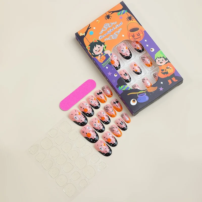 Künstliche Kunstnägel mit gruseligen Halloween-Motiven Karnz