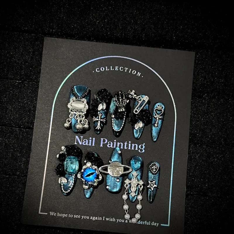 Künstlerisches Themen-Press-On-Nagelkunst-Set
