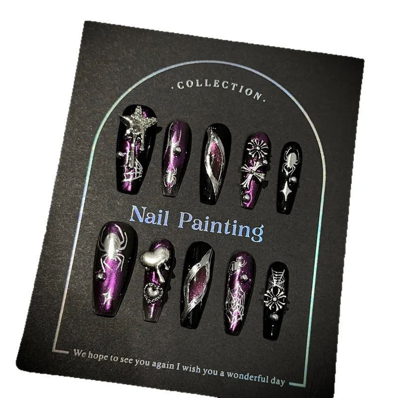 Künstlerisches Spinnen-Themen Press-On Nagelkunst Set
