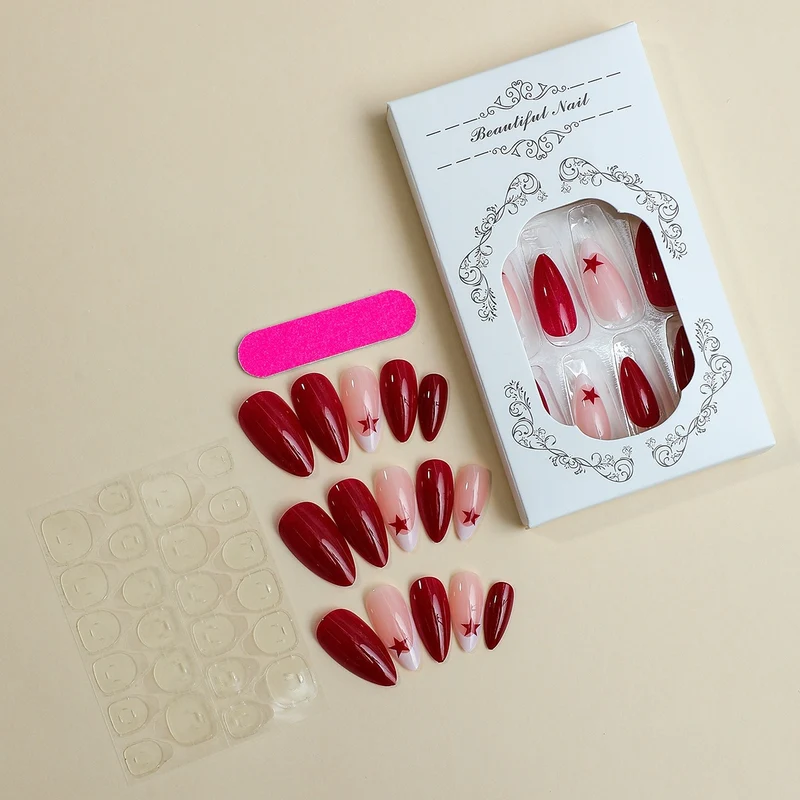 Künstliche Fingernägel mit Sternenmotiven Karnz