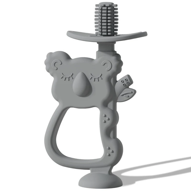 Silikon Koala Beißring Schnuller mit ergonomischem Griff und Sicherheits-Schraubanschluss