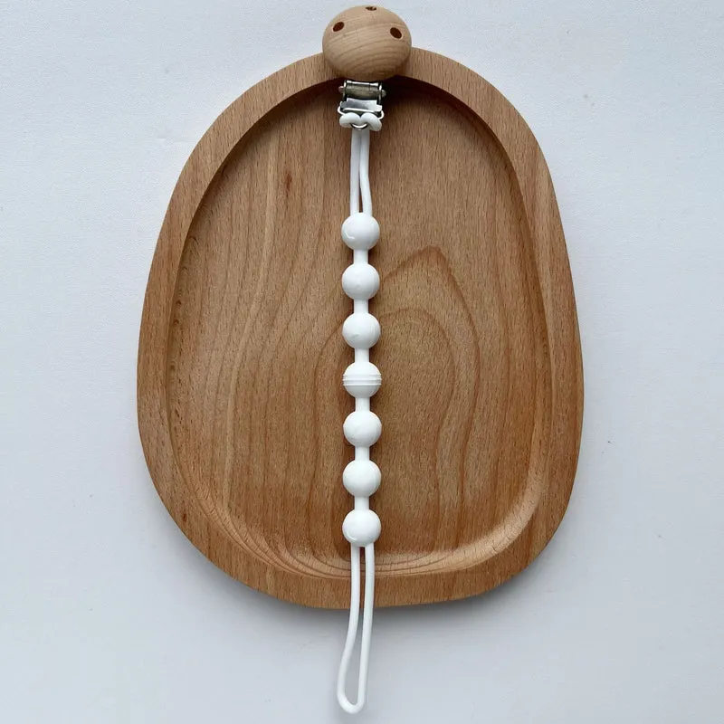 Silikonperlen Schnullerclip mit Holz Sicherheitsklammer