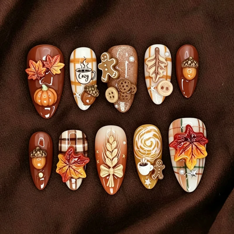 Kreatives Kunstnagelset mit Herbstmotiven Karnz