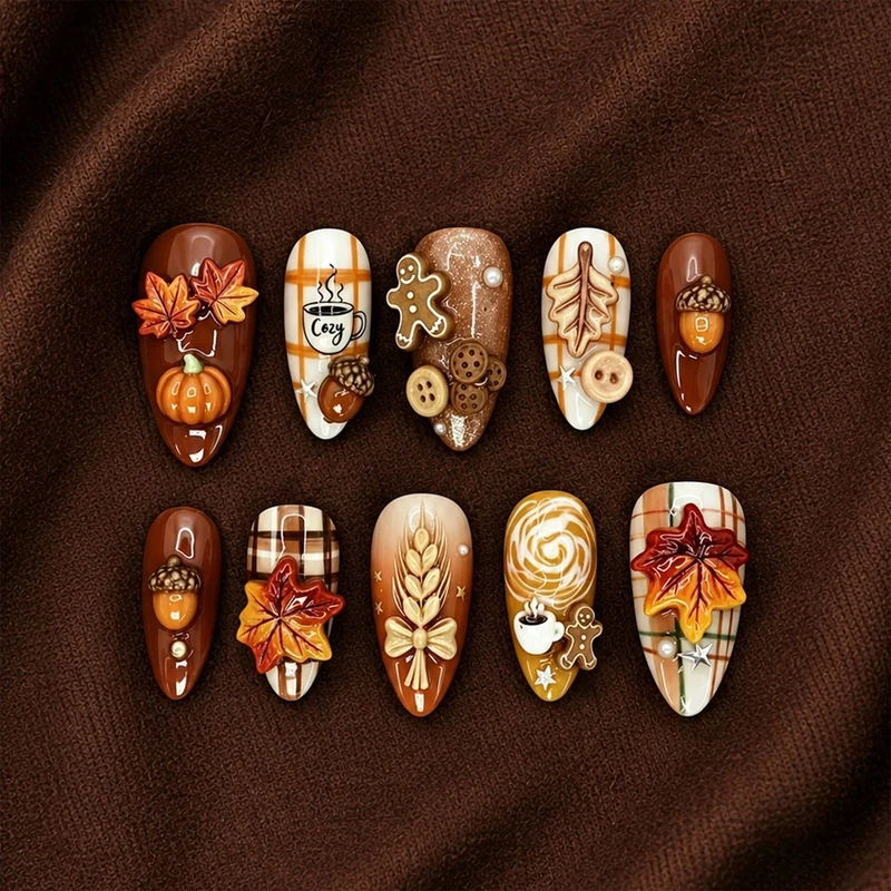 Kreatives Kunstnagelset mit Herbstmotiven Karnz