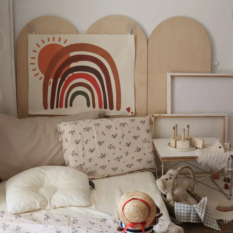 Retro Rainbow Baumwolle Wandbehang Teppich