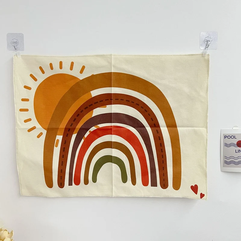 Retro Rainbow Baumwolle Wandbehang Teppich