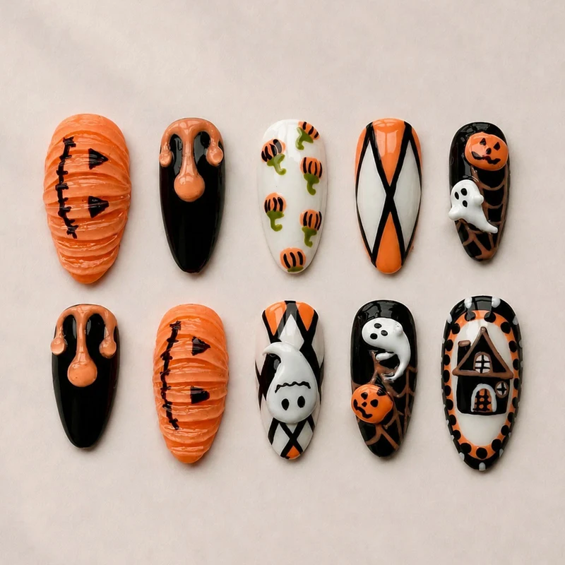 Kunstnagelset im Halloween-Design Karnz