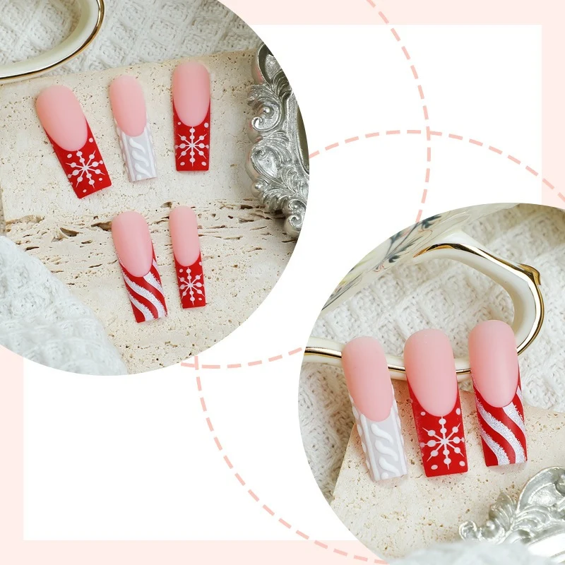 Kunstnagelset für festliche Anlässe mit eleganten Wintermotiven Karnz