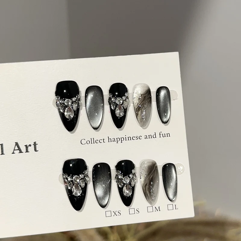 Künstlerisches Glamour Press-On Nagelset