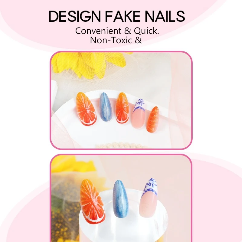 Kunstnagel-Set mit fruchtigen Motiven und bunten Designs Karnz