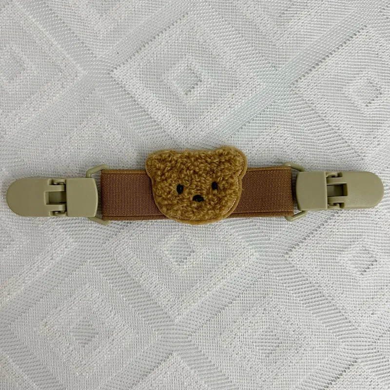 Plüsch Teddy Schnullerclip mit Sicherheitsverschluss und elastischem Band