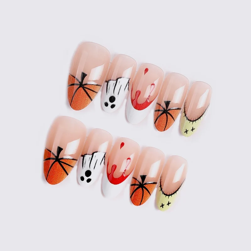 Kreatives Kunstnagelset mit Basketball-Design Karnz