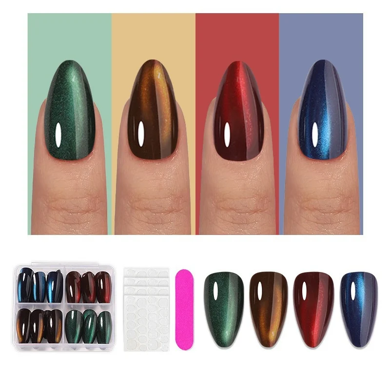 Elegantes Kunstnagelset mit Hochglanz und spitzen Design Karnz