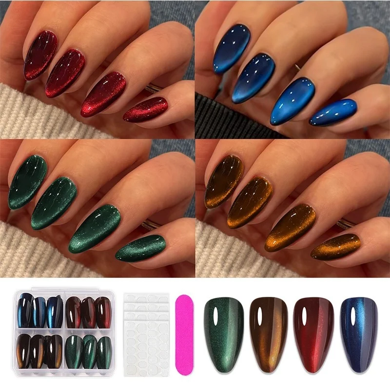 Elegantes Kunstnagelset mit Hochglanz und spitzen Design Karnz