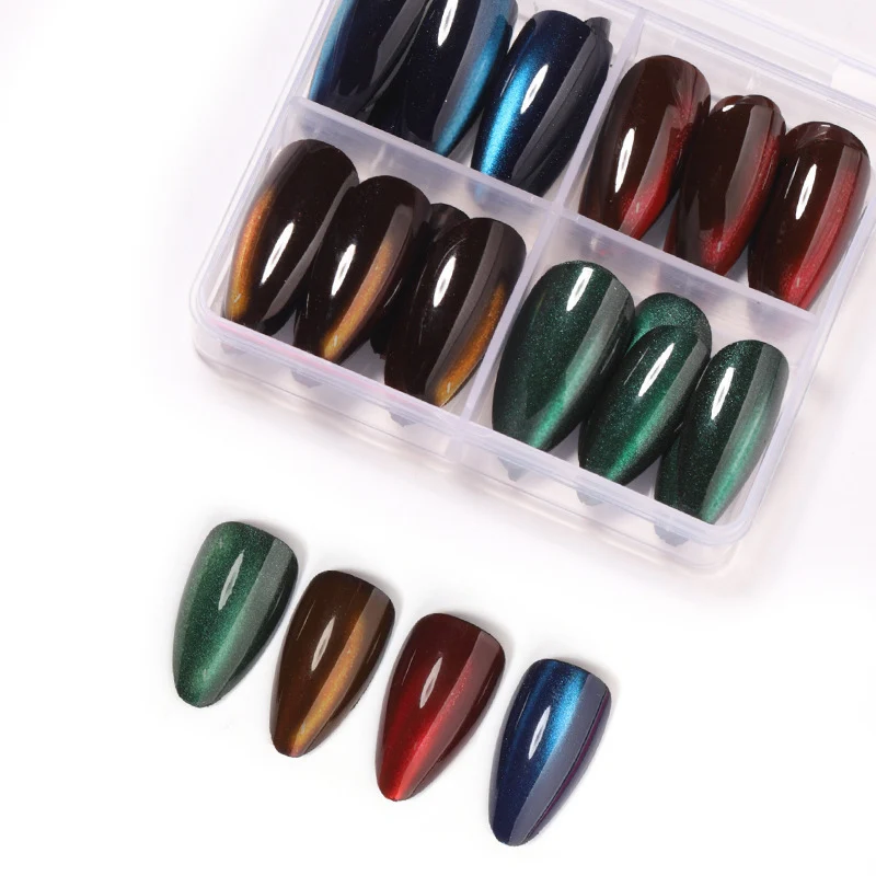 Elegantes Kunstnagelset mit Hochglanz und spitzen Design Karnz