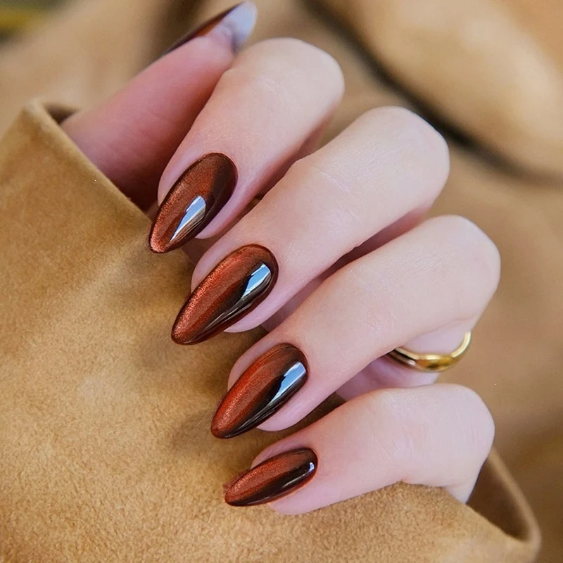 Elegantes Kunstnagelset mit Hochglanz und spitzen Design Karnz