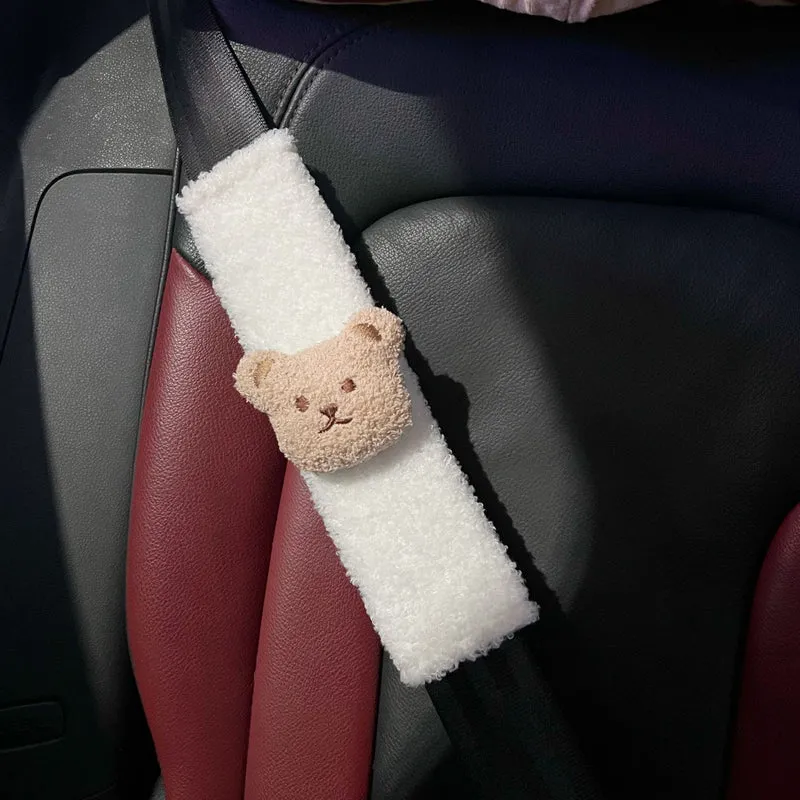 Plüsch Sicherheitsgurt Schulterpolsterabdeckung mit niedlicher Teddyapplikation