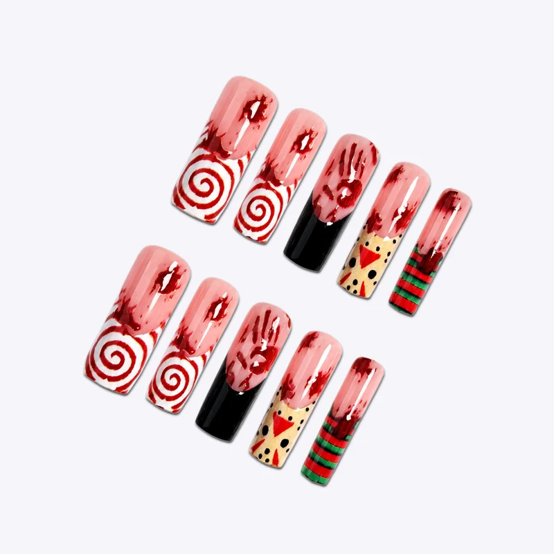 Kreatives Halloween Kunstnagelset mit skurrilen Motiven Karnz