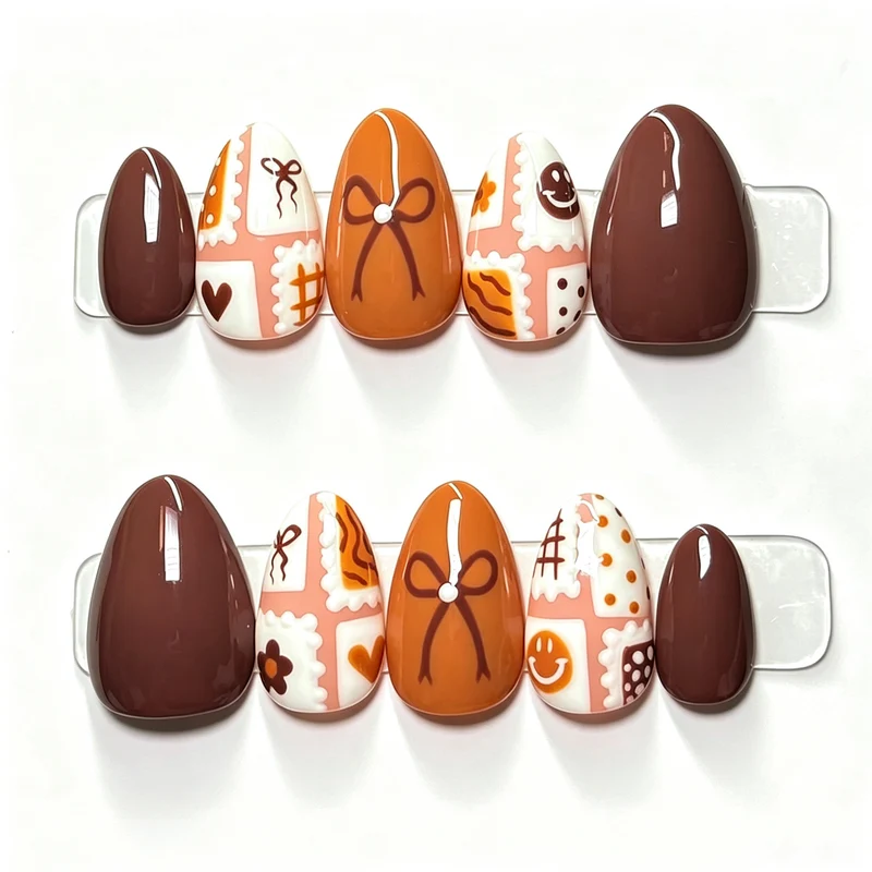 Kreatives handgemaltes Druck-Nagelkunst-Set