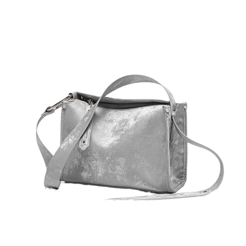 Minimalistische Strukturierte Rechteckige Top-Handle Crossbody Tasche mit Verstellbarem Träger