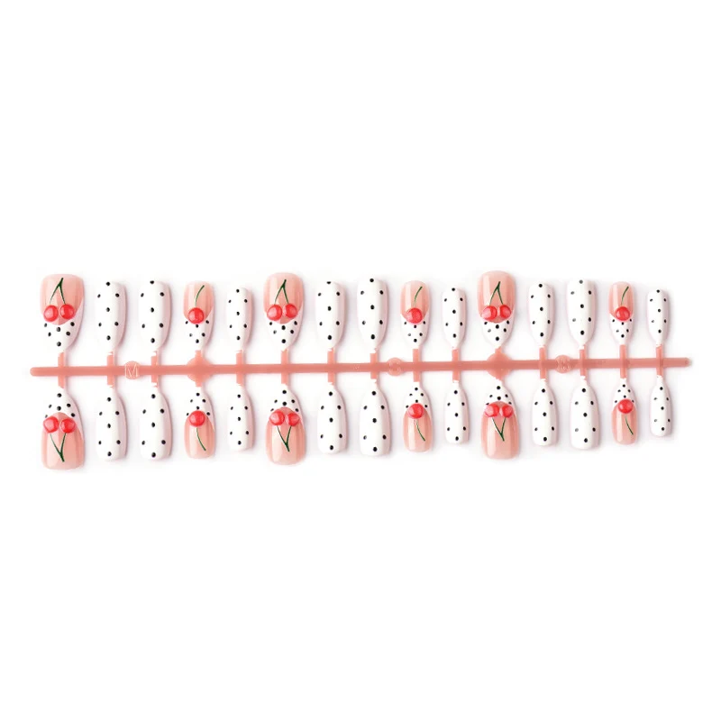 Kirschthema Druck-On Nagelkunst Set