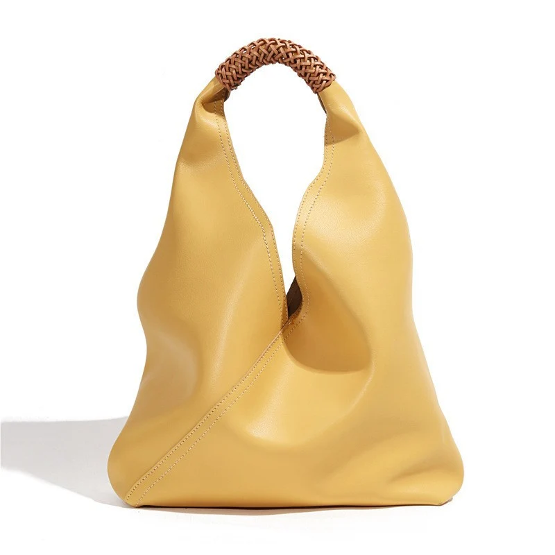 Asymmetrische lässige Hobo-Tasche mit geflochtenem oberen Griff