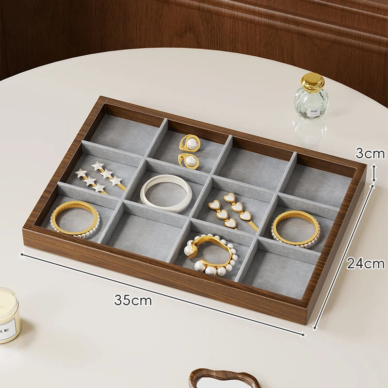 Zwölf-Fächer Bambus Schmuck Organizer Tray
