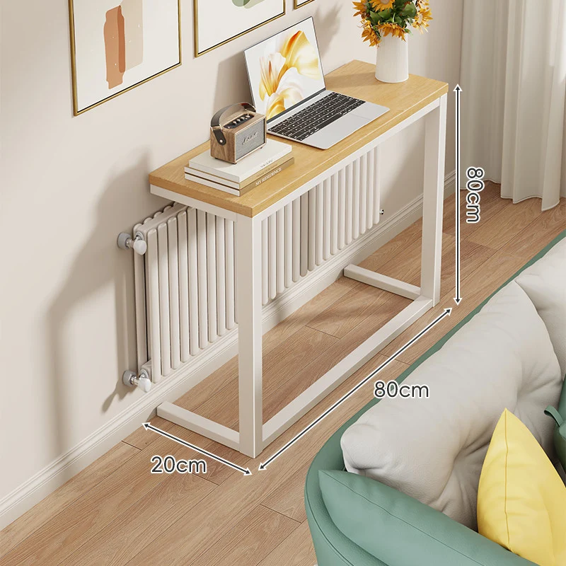 Schlanke Metallkonsole mit Holzoberfläche für Sofa-Rücken und Flur