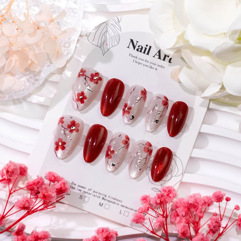 Dekoratives Floral Press-On Nagelset