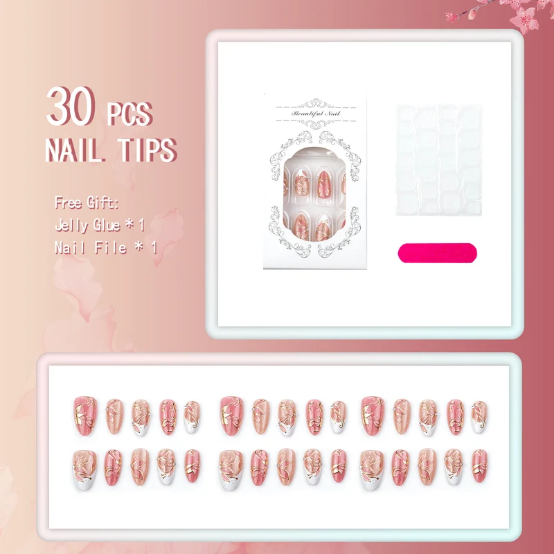 Künstlerisches Luxus Press-On Nageldesign