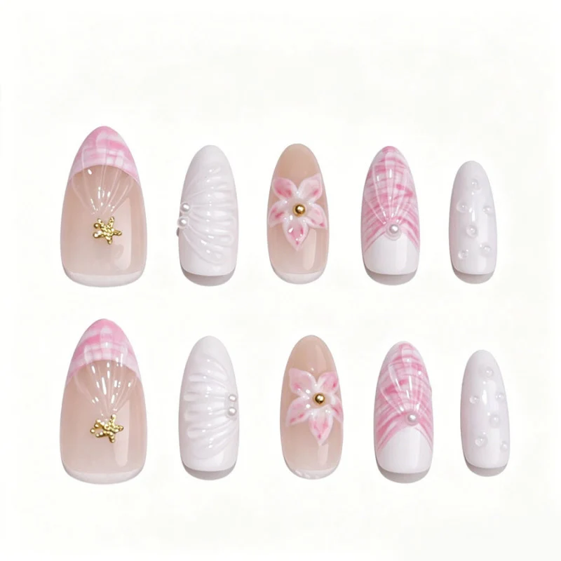 Dekoratives Floral Press-On Nagelkunstset