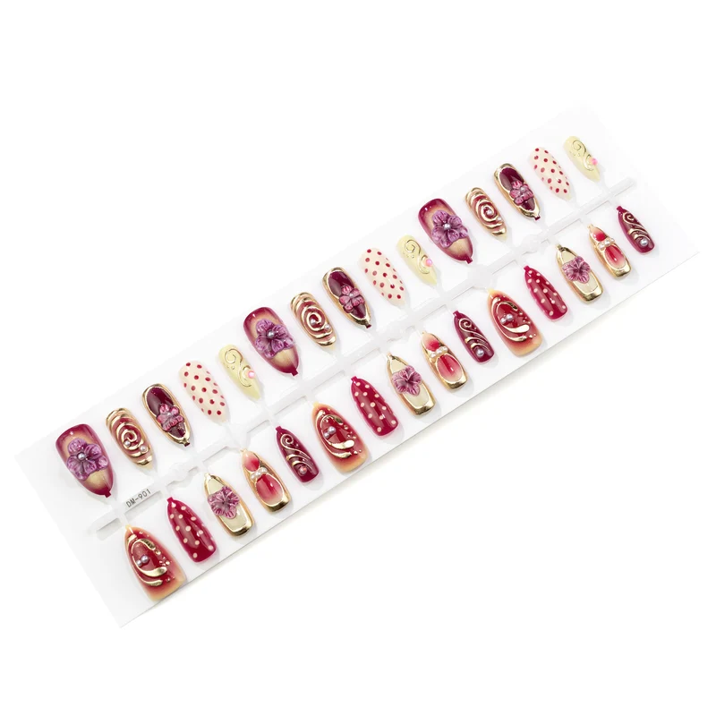 Dekoratives Floral Press-On Nagelkunstset