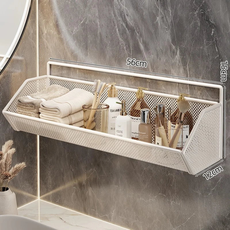 Wandmontierter Mesh-Badezimmer-Organizer-Regal