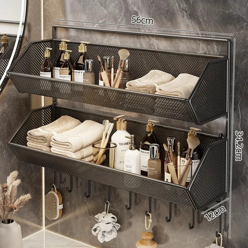 Wandmontierter Mesh-Badezimmer-Organizer-Regal