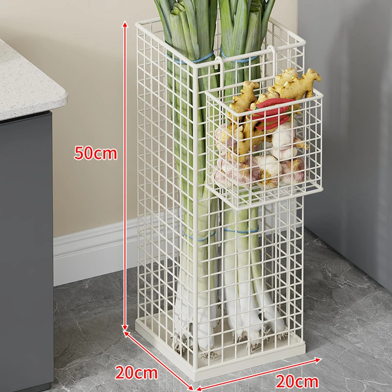 Vertikaler Metall-Obstlager-Turm mit abnehmbarem Seitenkorb