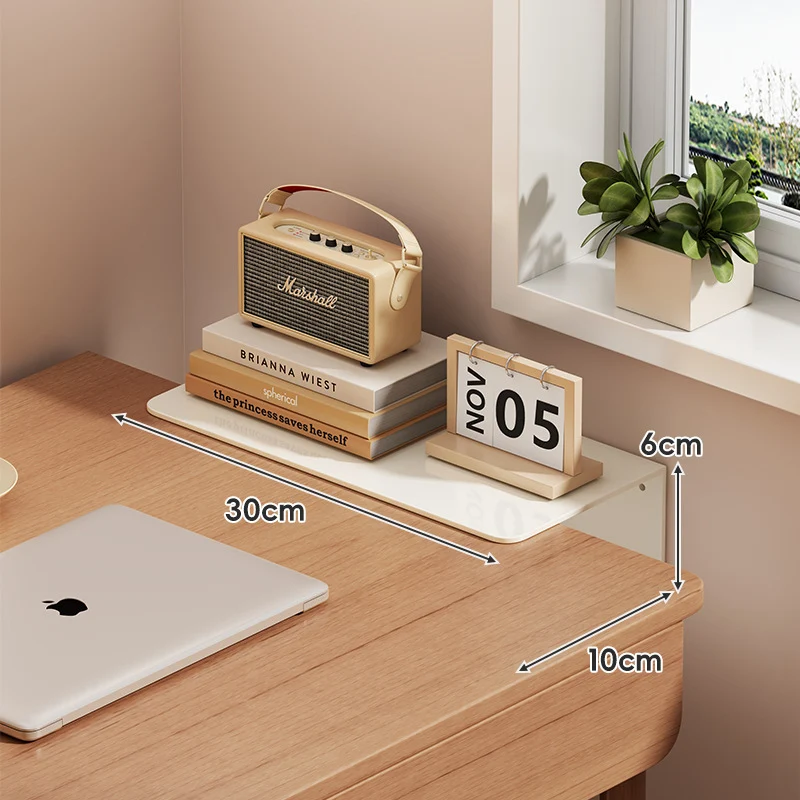 Slim schwebendes wandmontiertes Schreibtischregal Monitorerhöhung mit eleganter, gehärteter Glasoberfläche