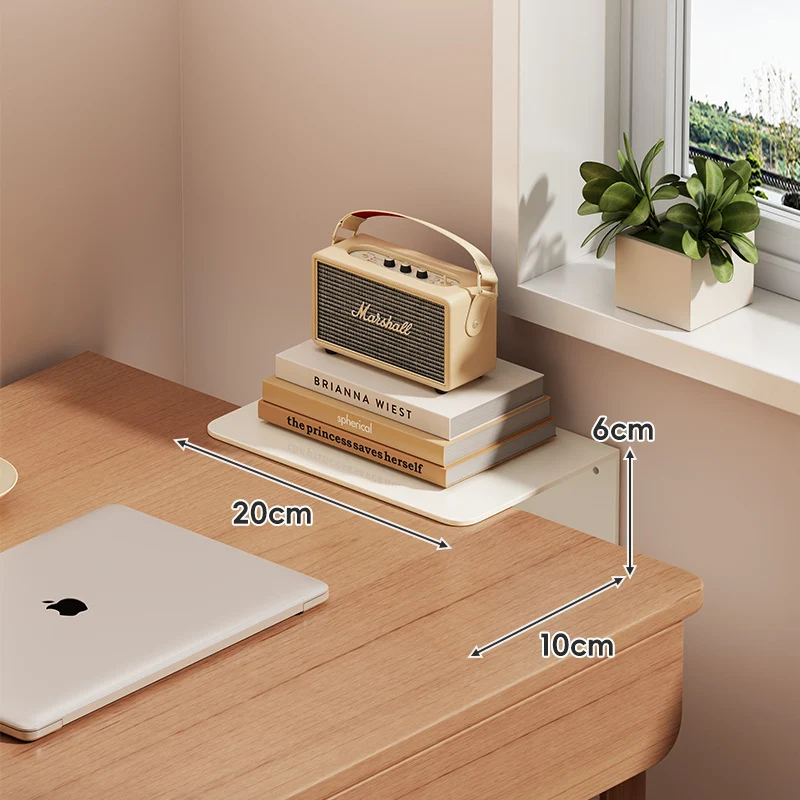 Slim schwebendes wandmontiertes Schreibtischregal Monitorerhöhung mit eleganter, gehärteter Glasoberfläche
