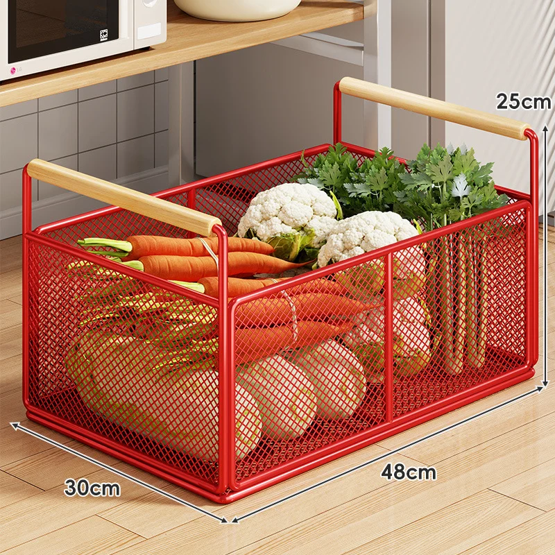 Rollwagen aus Mesh mit Holzgriffen