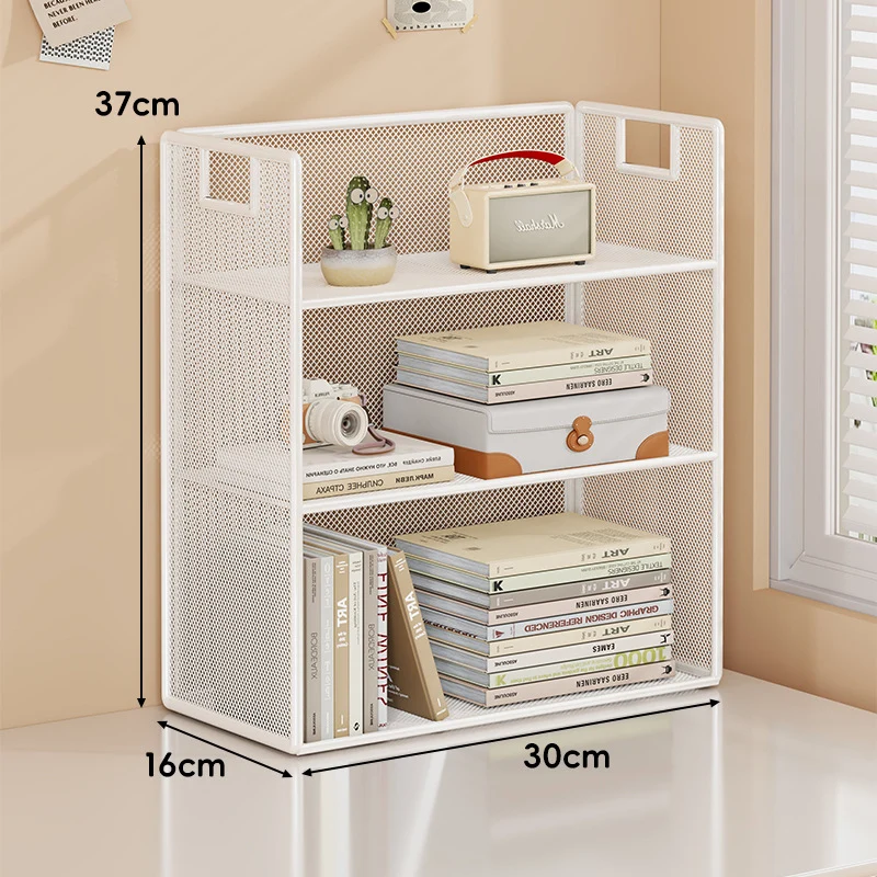 Perforiertes Metall Zwei-Ebenen Schreibtisch-Organizer-Regal mit integrierten Tragegriffen