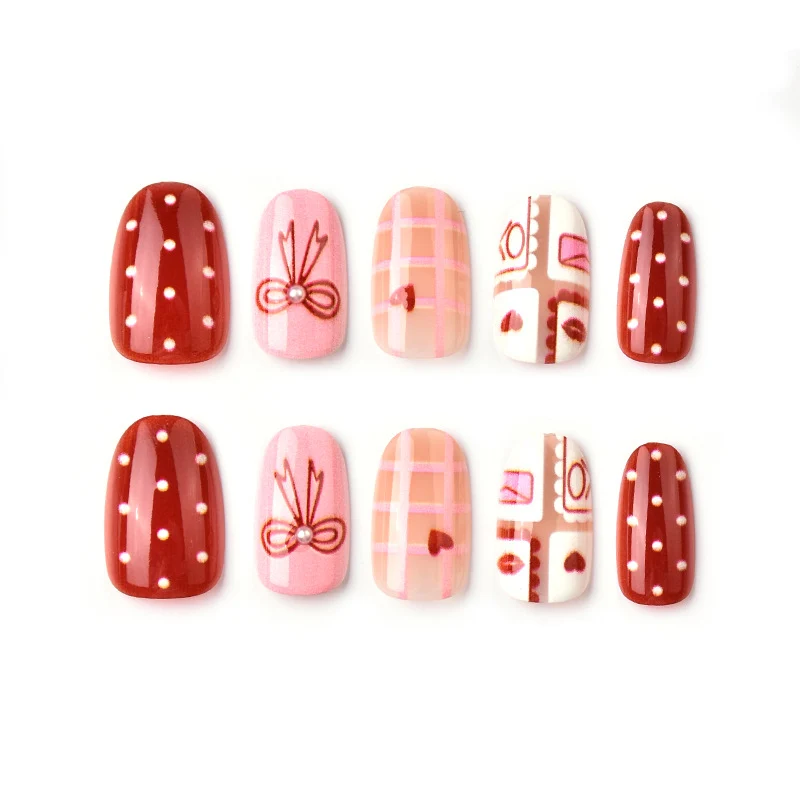 Künstlerisches Festliches Press-On Nagelset