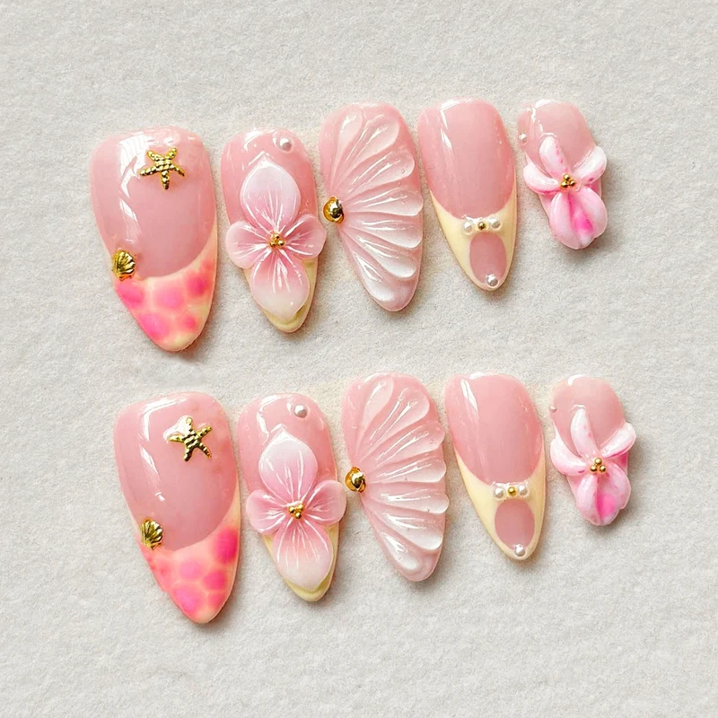 Dekorative Florale Nagelkunst Kollektion