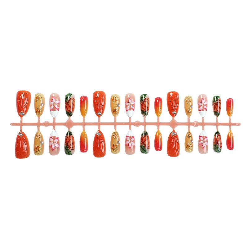 Künstlerisches herbstliches Press-On Nagelset