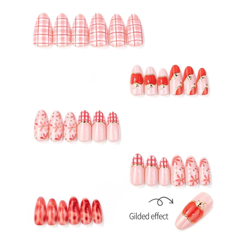 Künstlerisches fruchtinspiriertes Press-On-Nagelset