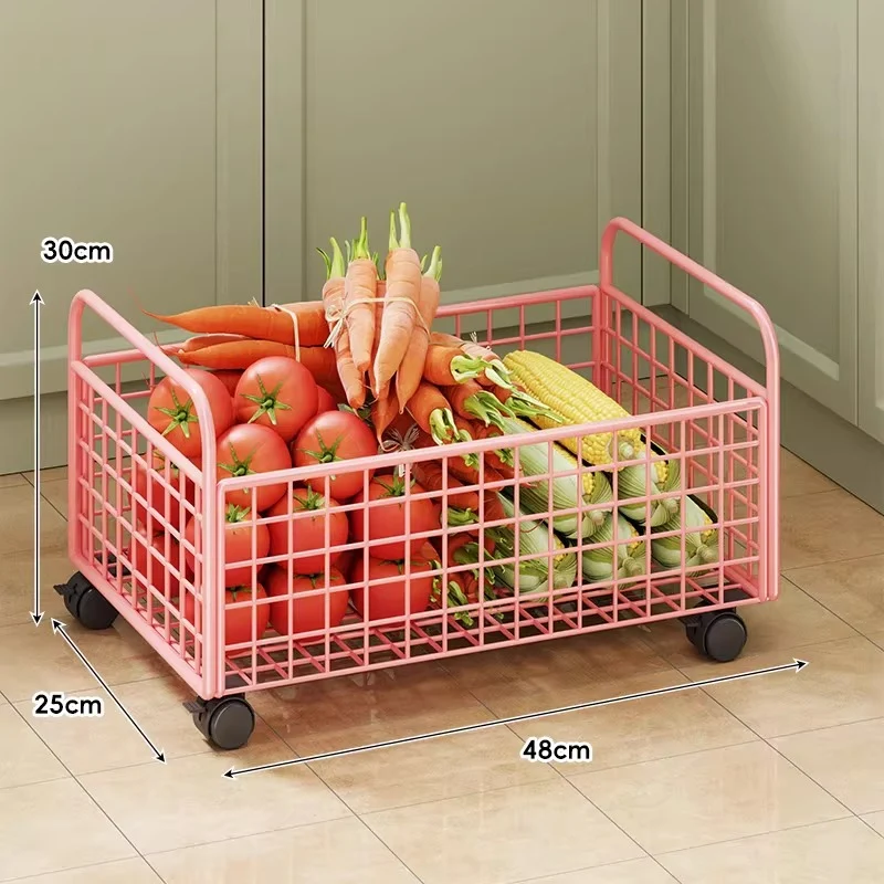 Modular belüfteter Mesh-Vorratstrolley mit geteilten Regalen und glatten arretierbaren Rollen